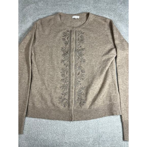 Garnet Hill Women's Brown Button Down Cashmere Sweater Size Medium - Picture 5 of 8